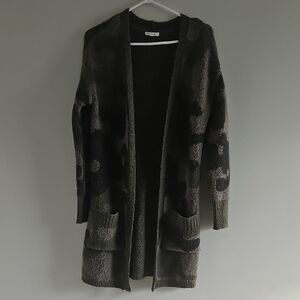 Maurices Olive Green Camouflage Open-Front Cardigan